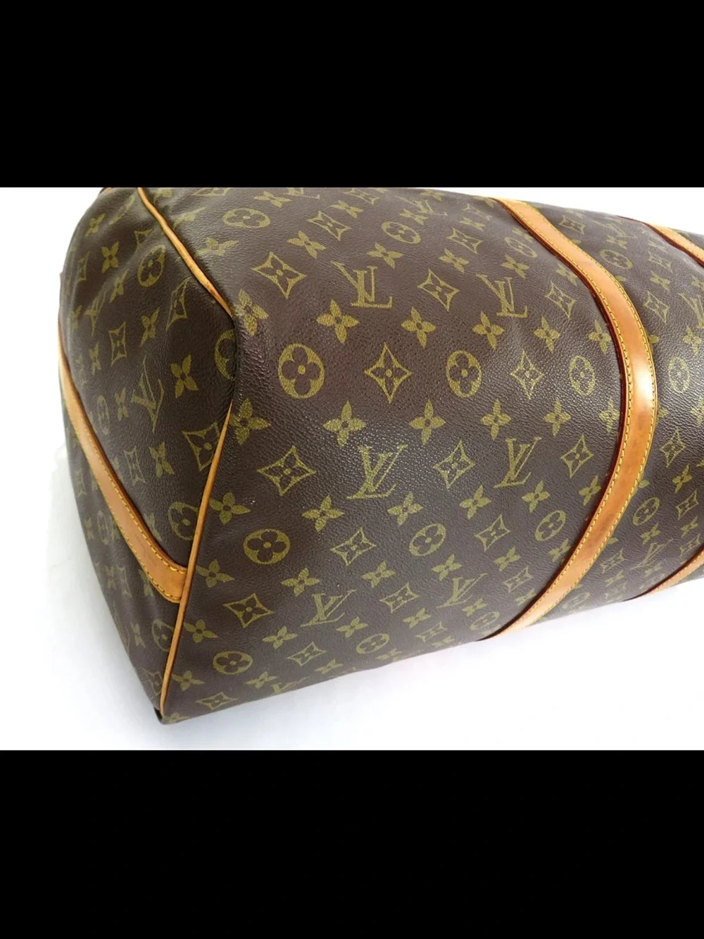 Louis Vuitton Monogram Canvas Duffel with Tan Leather Trim